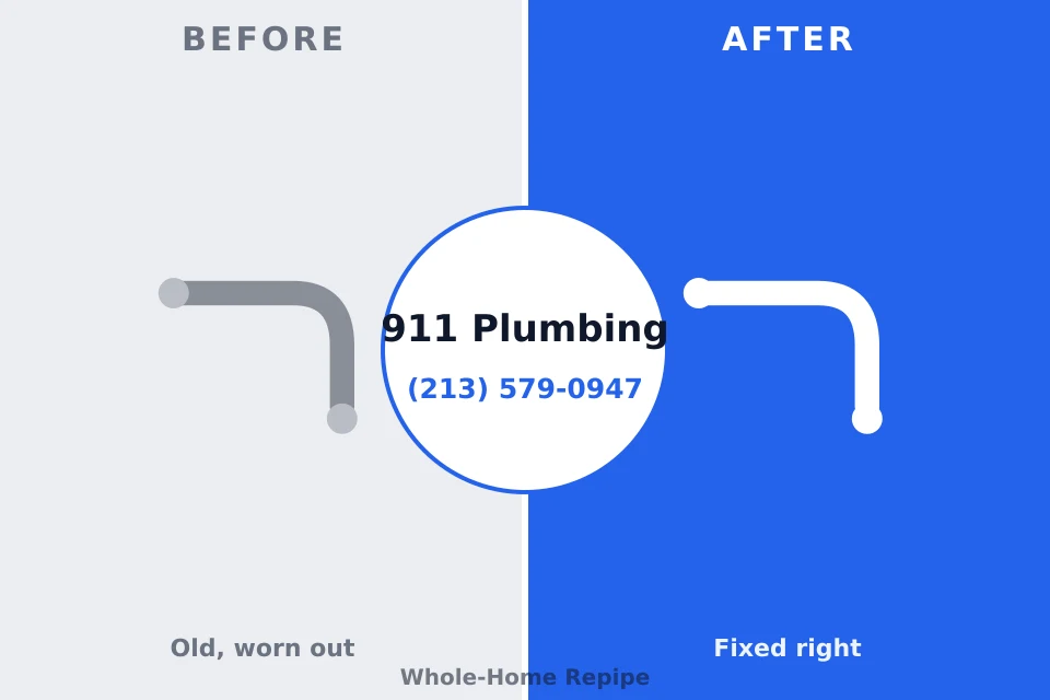 Before and after: plumbing repair Brownsville, TX